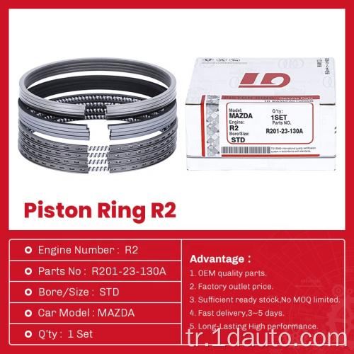 Mazda OEM Standardı için Motor Parçaları Piston Halkası